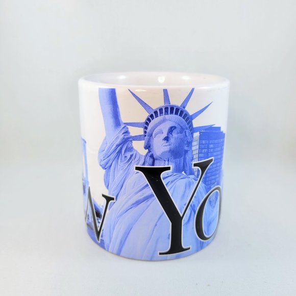 Mug New York Americaware Cup Coffee Tea USA Large Blue White - Picture 6 of 10